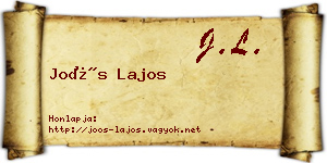 Joós Lajos névjegykártya