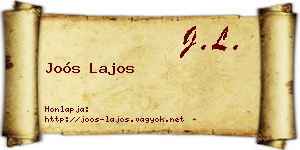 Joós Lajos névjegykártya